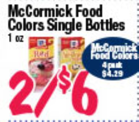 McCormick Food Colors Single Bottles